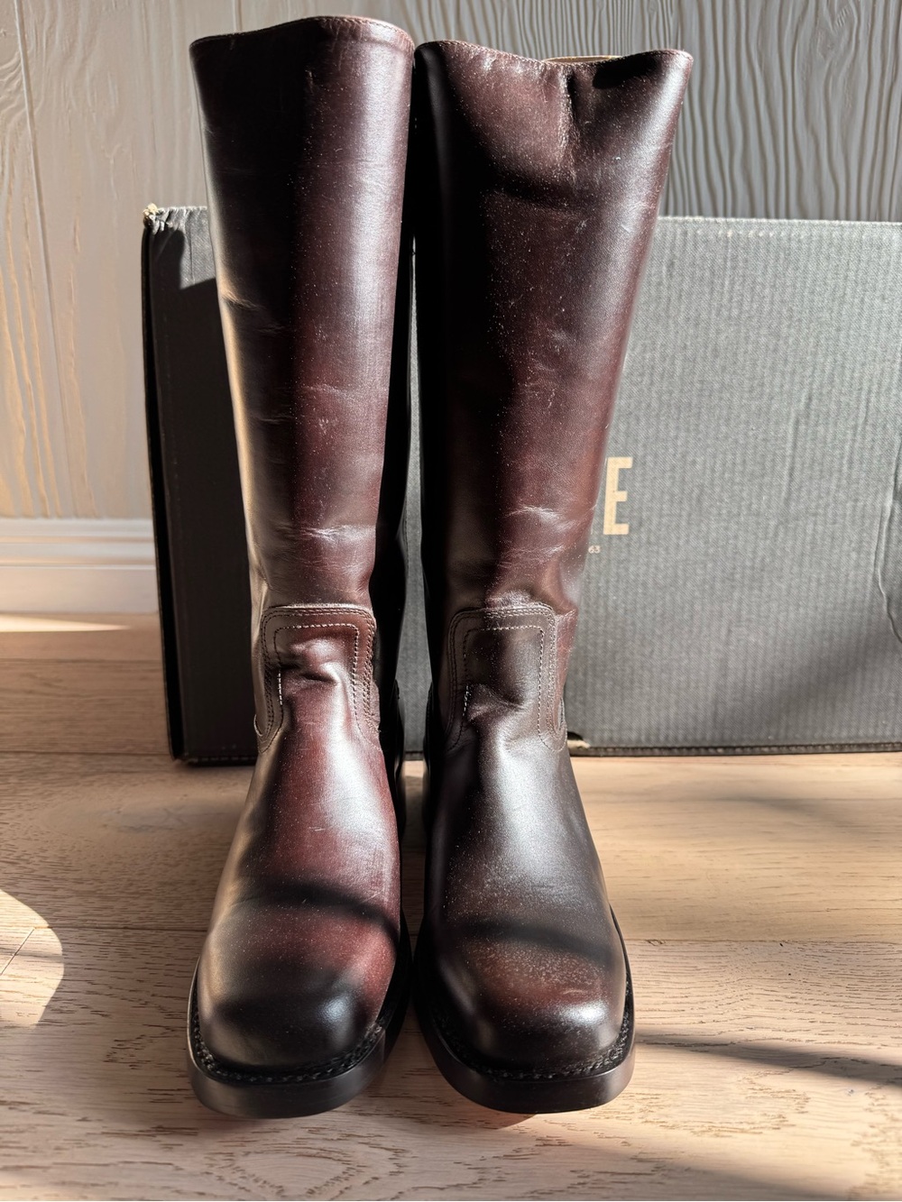 🤎 NEW FRYE CAMPUS 14L Tall Genuine Leather Boots in Bourbon Sz: 8.5 🤎 - Picture 5 of 11